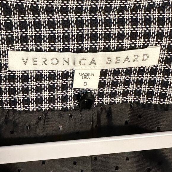 Veronica Beard Sz 8 Dickey Blazer‎ Black/White Gingham Houndstooth Quiet Luxury - Picture 5 of 14